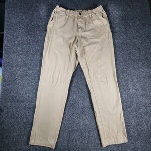 Cove Chino Pants Mens 34x30 Tan Khaki Elastic Waist Cotton Stretch Trousers